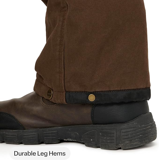 BERNE MENS HEARTLAND INSULATED WASHED DUCK BIB OVERALL BLACK (XL)