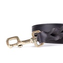 MY FAMILY ASCOT LEASH GREASED LEATHER BLK SM-3