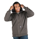 BERNE MENS GRID FLEECE-LINED FULL ZIP HOODED SWEATSHIRT GRAPHITE (M)