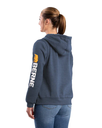 BERNE WOMENS SIGNATURE SLEEVE HOODED PULLOVER STEEL BLUE (M)