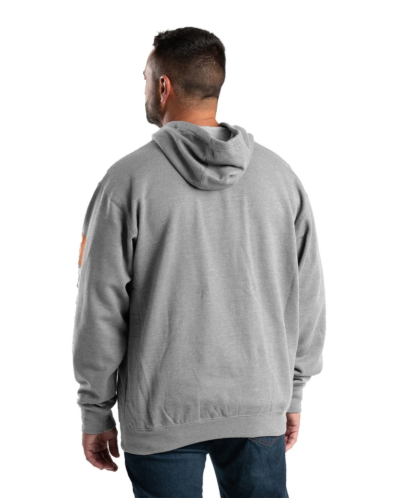 BERNE MENS HERITAGE GRAPHIC HOODED PULLOVER HEATHER GREY (XL)