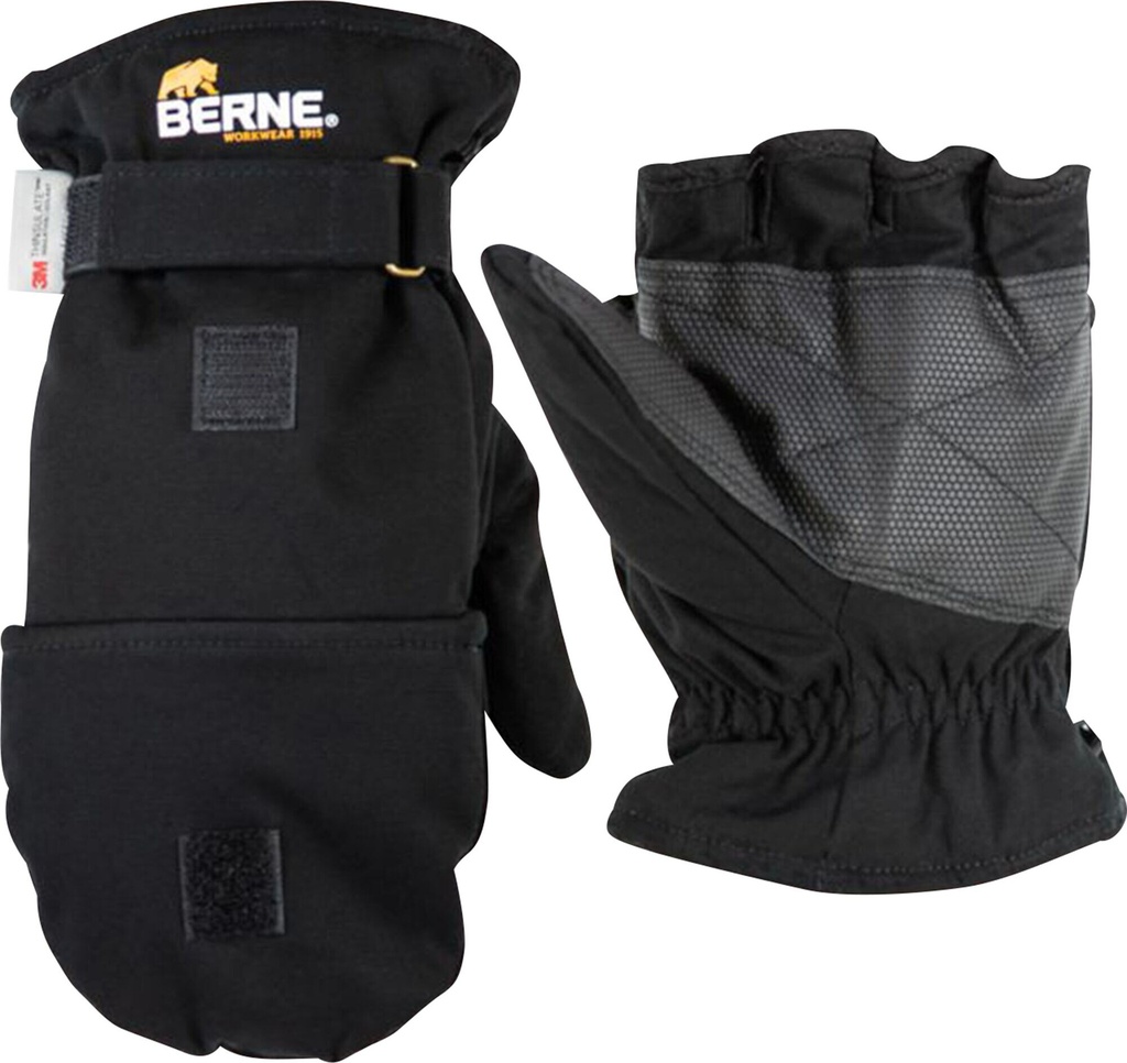 BERNE FLIP-TOP GLOVE MITTEN BLACK (2XL)