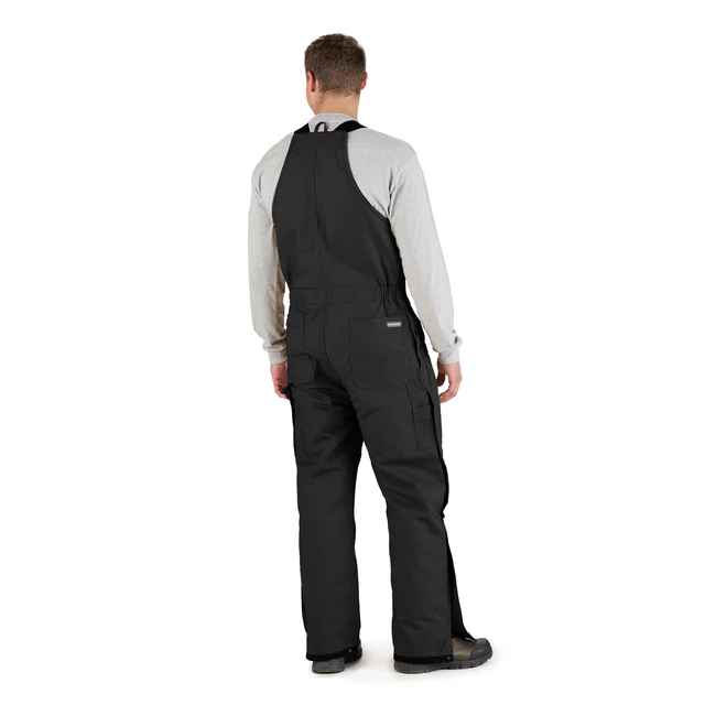 BERNE MENS HERITAGE INSULATED DUCK BIB OVERALL BLACK (TALL-2XL)