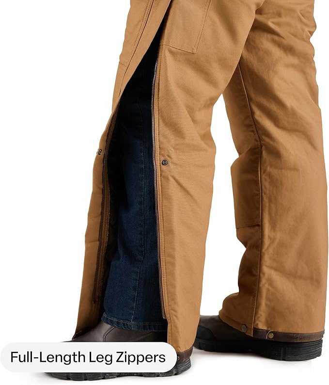 BERNE MENS HERITAGE INSULATED DUCK BIB OVERALL BROWN (TALL-L)