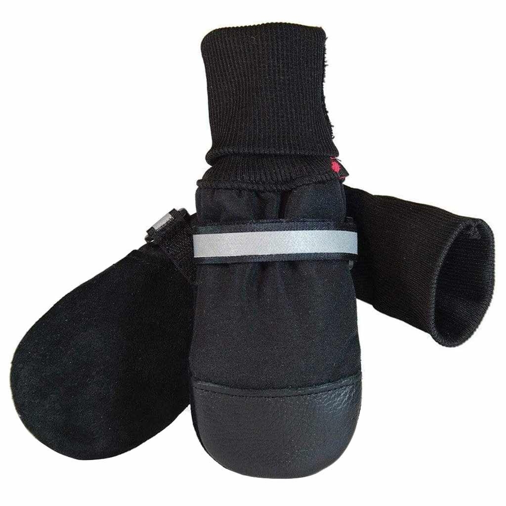 MUTTLUKS FLEECE LINED DOG BOOTS BLACK SM