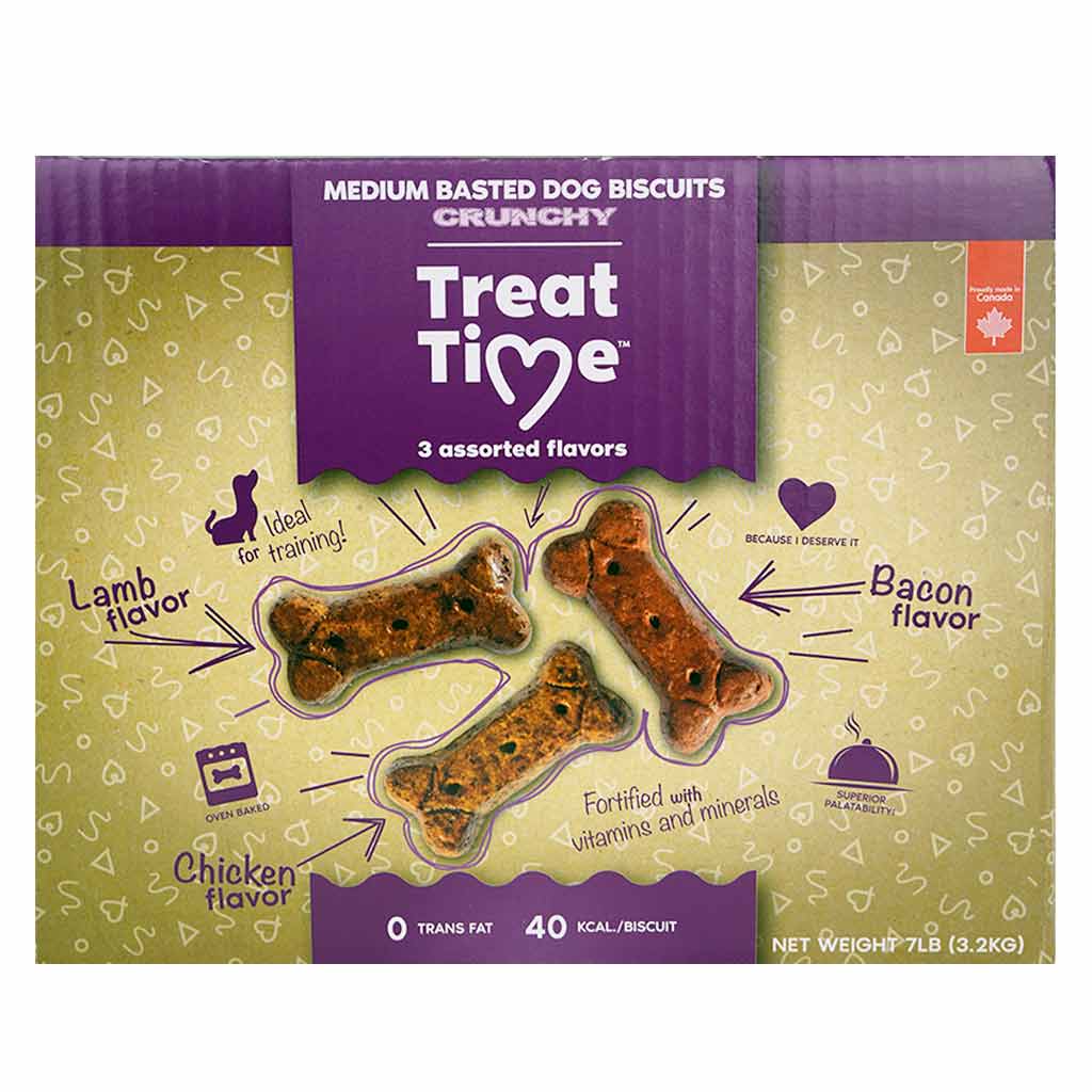 TREAT TIME DOG BISCUITS BASTED ASSORTED FLAVOURS MEDIUM 7LB