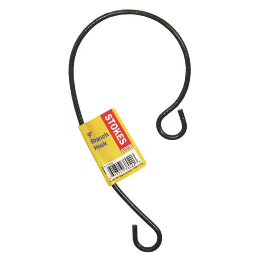 STOKES BRANCH HOOK STEEL POWDER COATED BLACK 9"