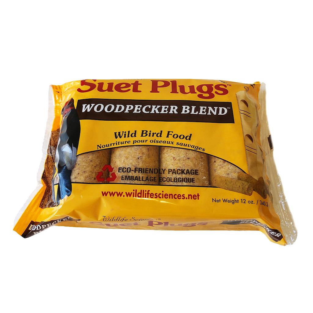 WILDLIFE SCIENCE SUET PLUGS WOODPECKER BLEND 4 PACK 12OZ