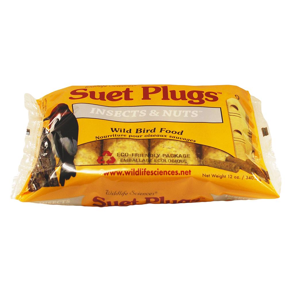 WILDLIFE SCIENCE SUET PLUGS INSECTS & NUTS 12OZ (4PK)