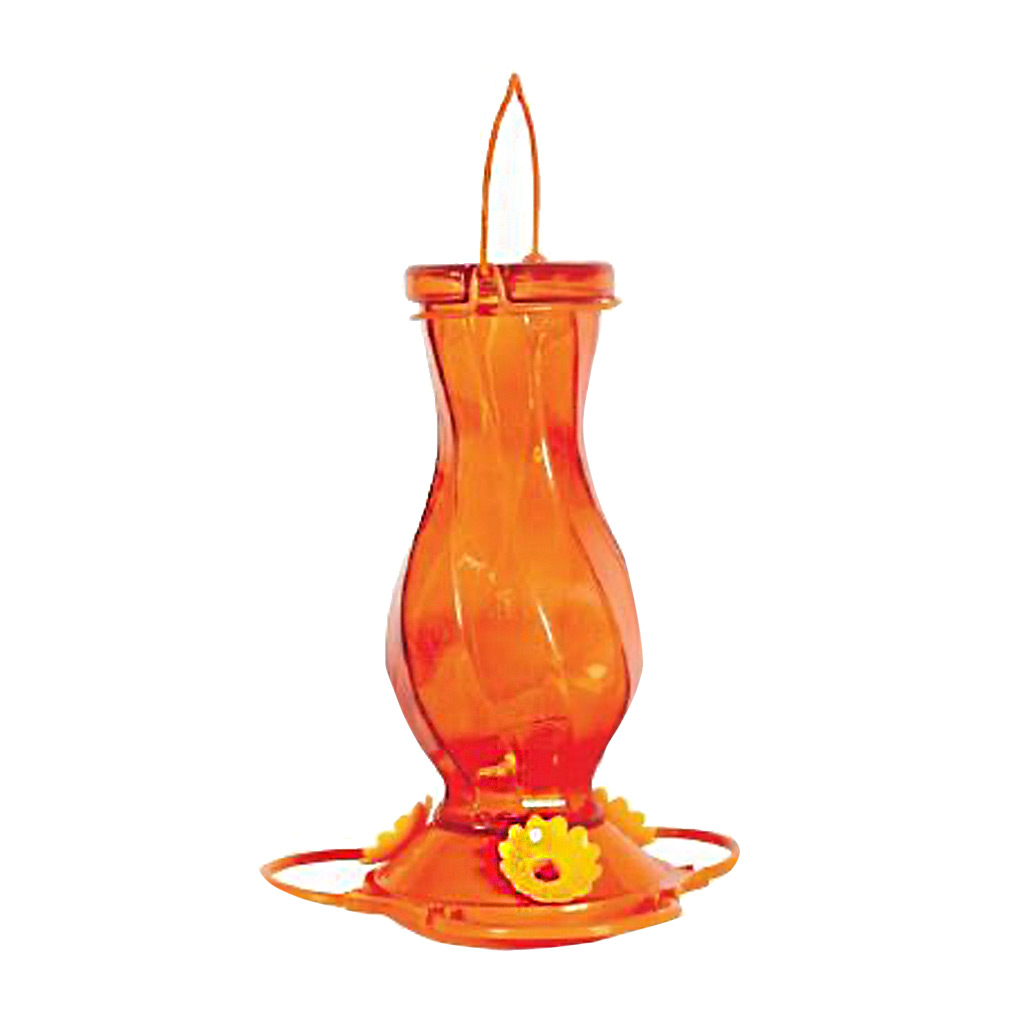 DV - PINEBUSH ORANGE TWIST GLASS ORIOLE FEEDER 29OZ
