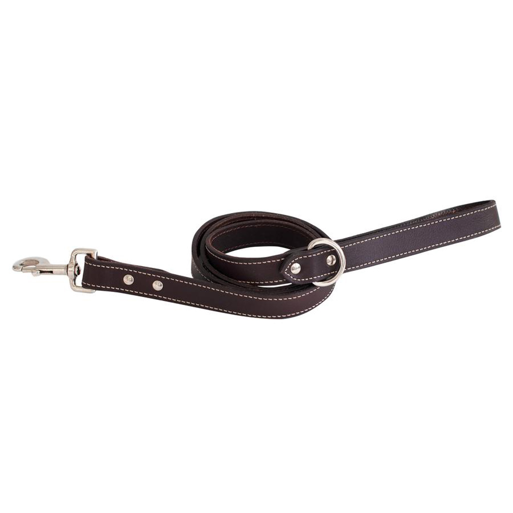 SHEDROW RICHMOND TOP STITCH LEATHER LEASH 5FT BROWN S