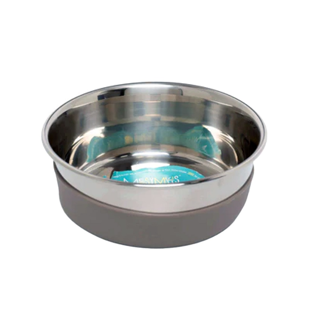 MESSY MUTTS HEAVY GAUGE BOWL W/NON SLIP 2.5 CUPS GREY (S)