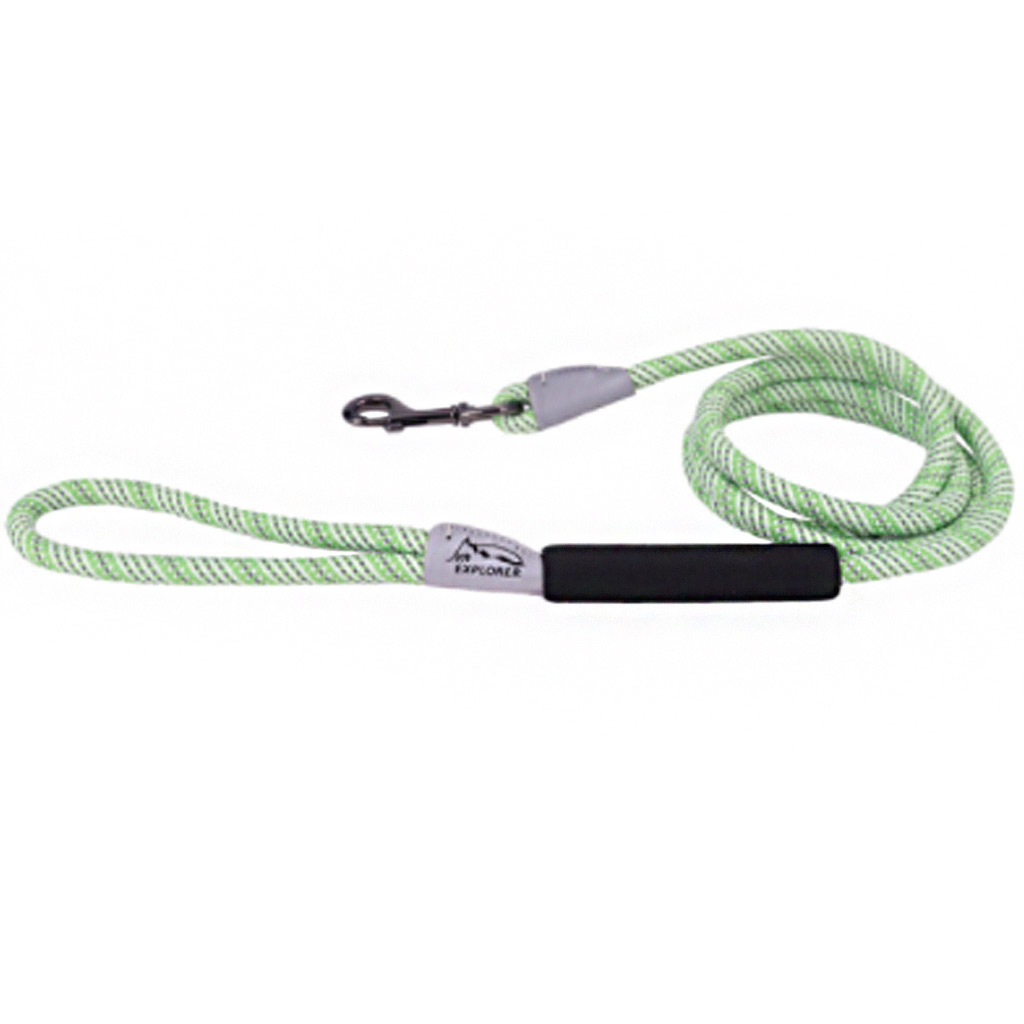 COASTAL K9 EXPLORER REFLECTIVE BRAIDED ROPE SNAP LEASH MEADOW 1/2&quot;X6'