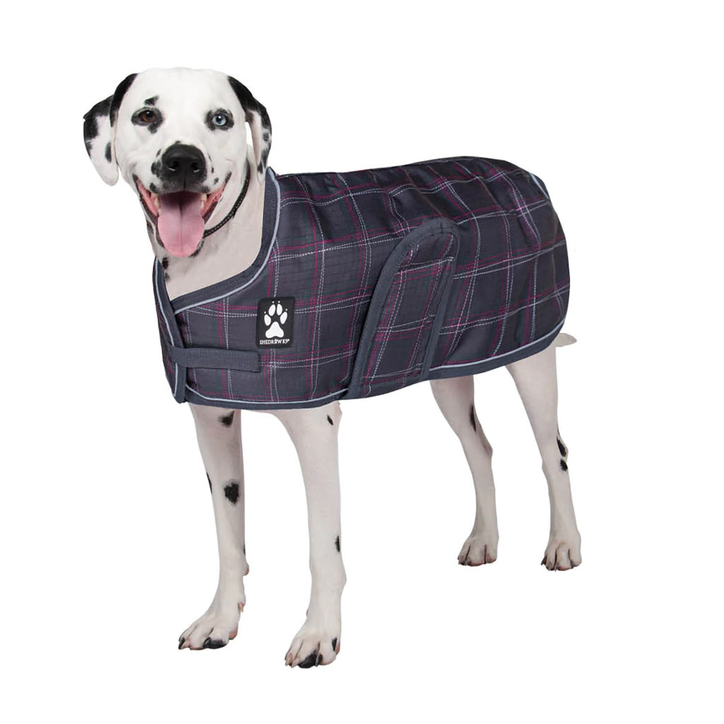 DV - SHEDROW K9 GLACIER DOG COAT POTENT PURPLE PLAID MS