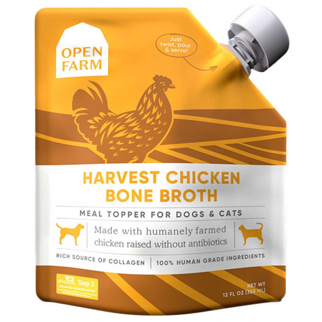 OPEN FARM HARVEST CHICKEN BONE BROTH FOR DOGS & CATS 12OZ