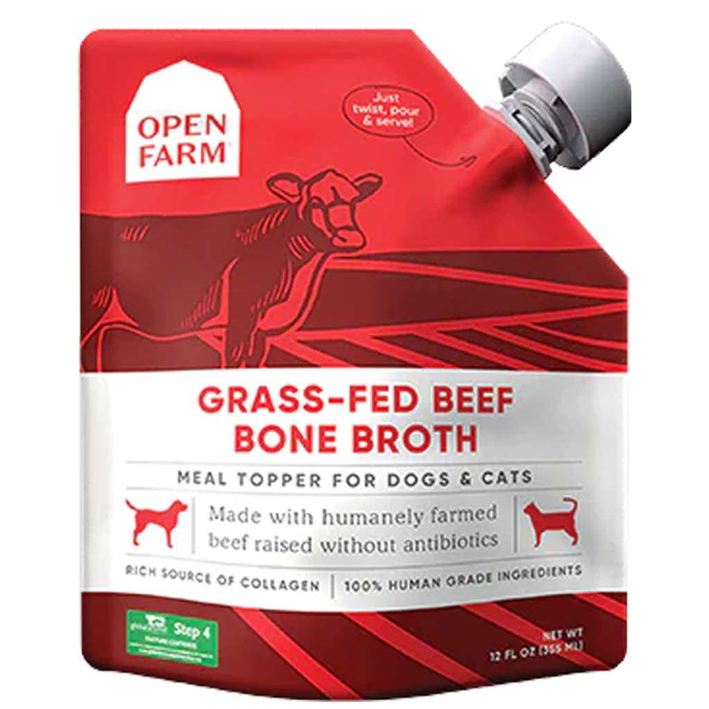 OPEN FARM GRASS-FED BEEF BONE BROTH FOR DOGS & CATS 12OZ