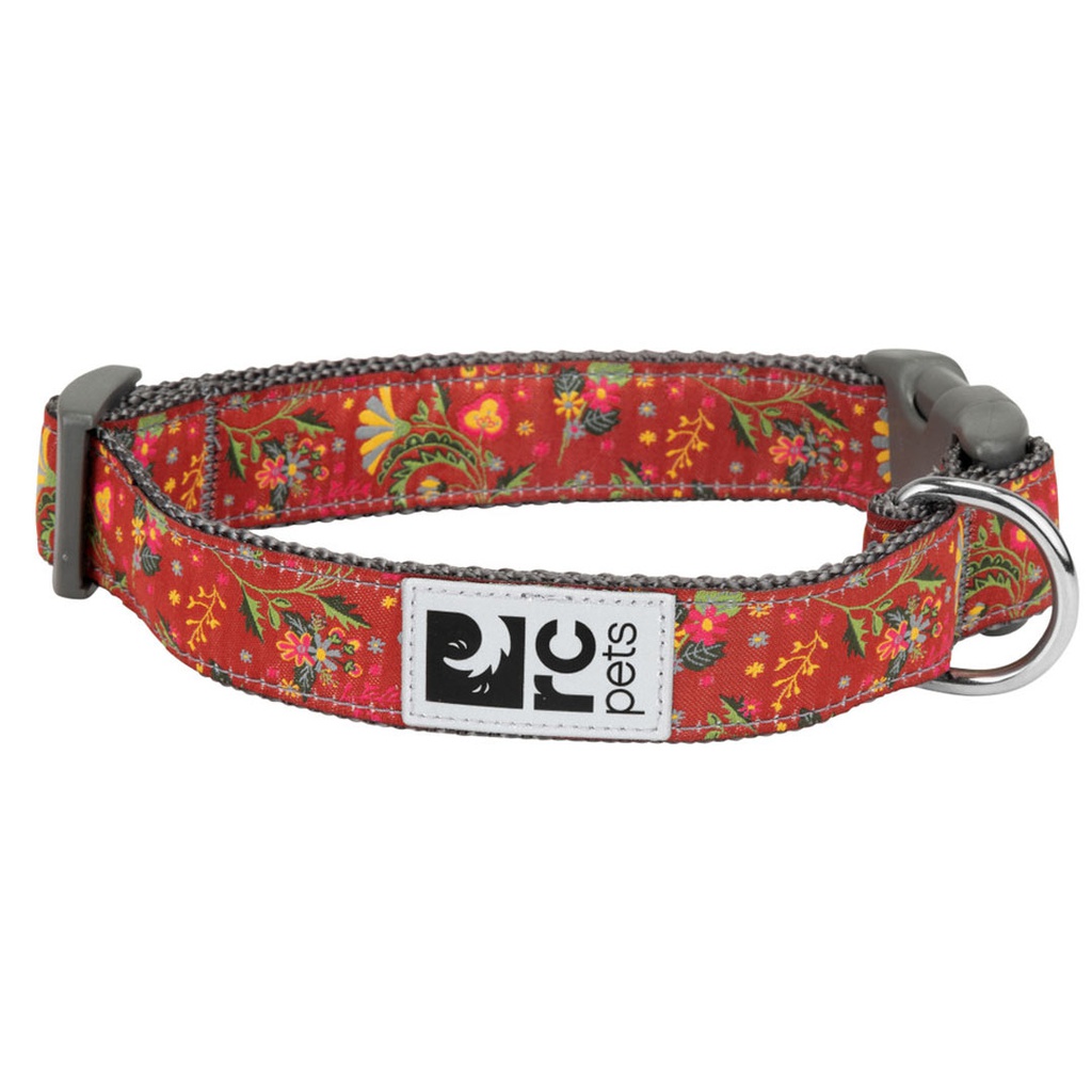 RC PETS CLIP COLLAR CLAY FLORAL 3/4&quot; S