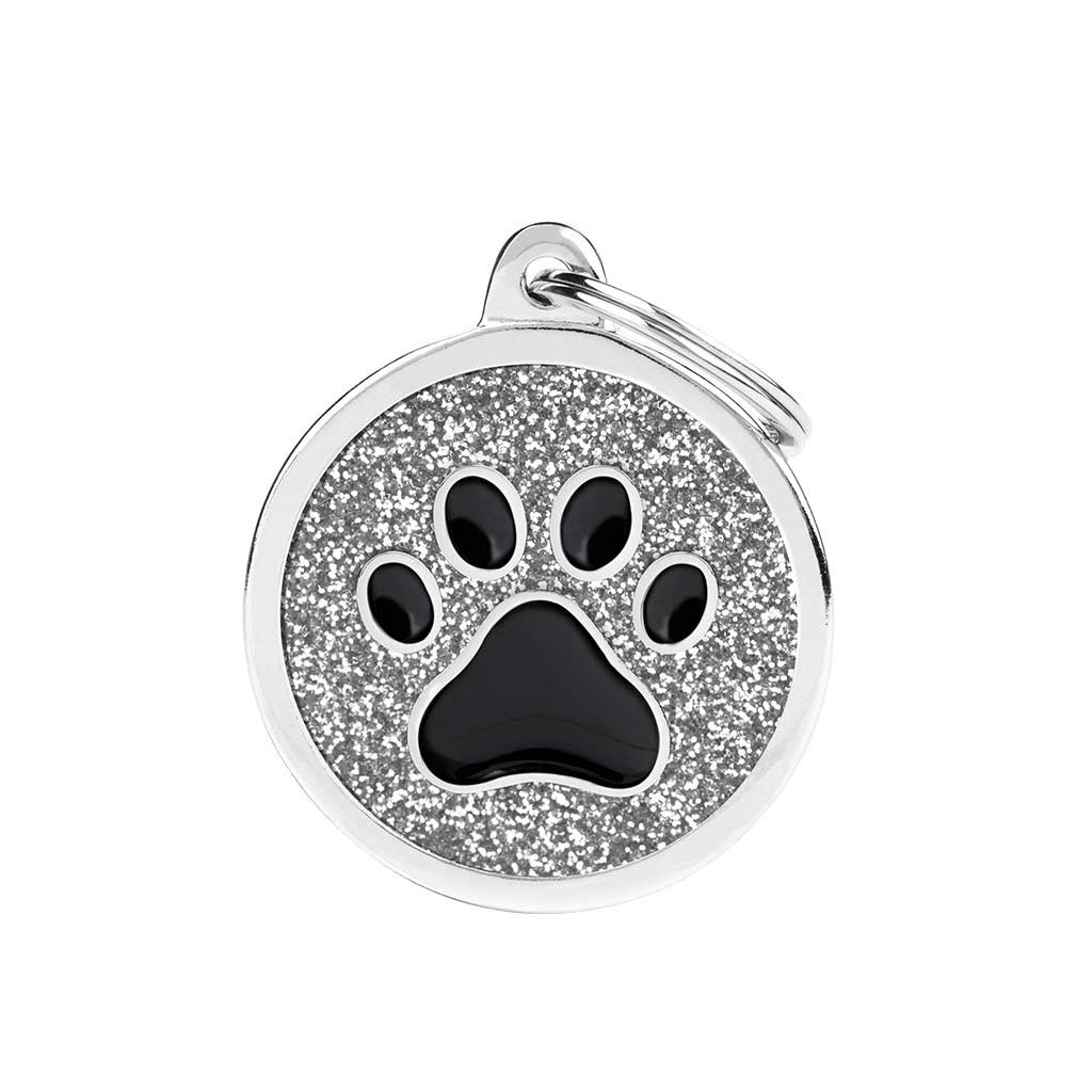 MY FAMILY SHINE GLITTER CIRCLE PAW GREY