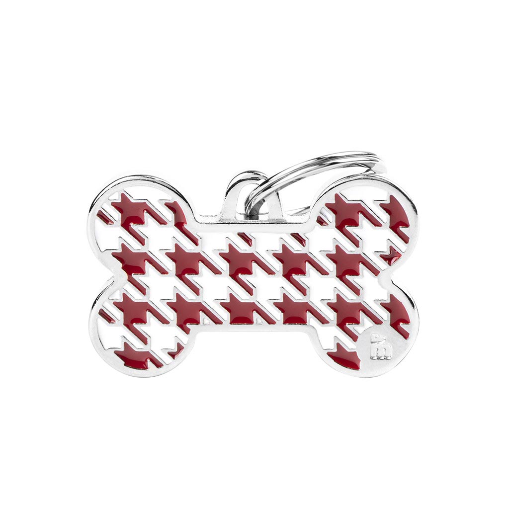 MY FAMILY HOUNDSTOOTH BONE RED L