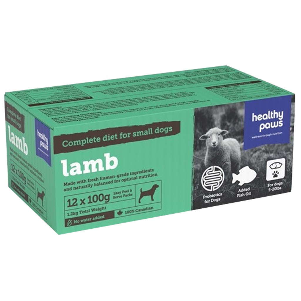 HEALTHY PAWS DOG COMPLETE SM DOG DINNER LAMB 12 X 100G