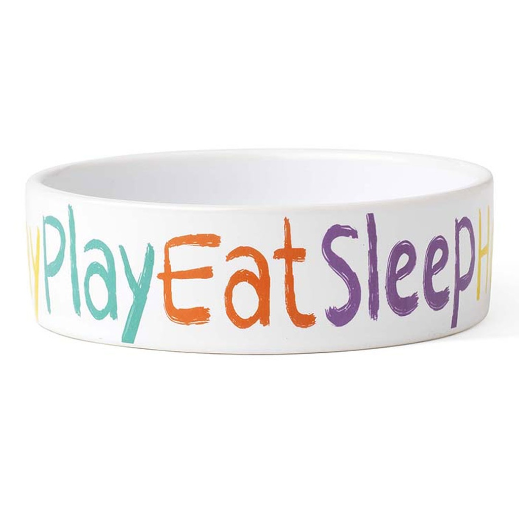 PETRAGEOUS CRAYON PUP SHALLOW BOWL WHITE 5"