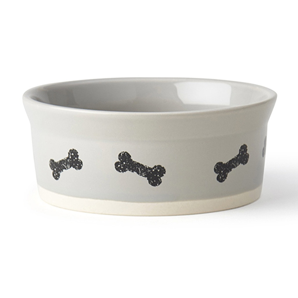 PETRAGEOUS CLASSY BONES BOWL LIGHT GRAY/NATURAL 7&quot;