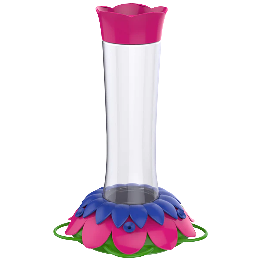 DV - NATURE'S WAY SO REAL GRAVITY FLOWER HB GLASS FEEDER PURPLE FUSHIA 20OZ