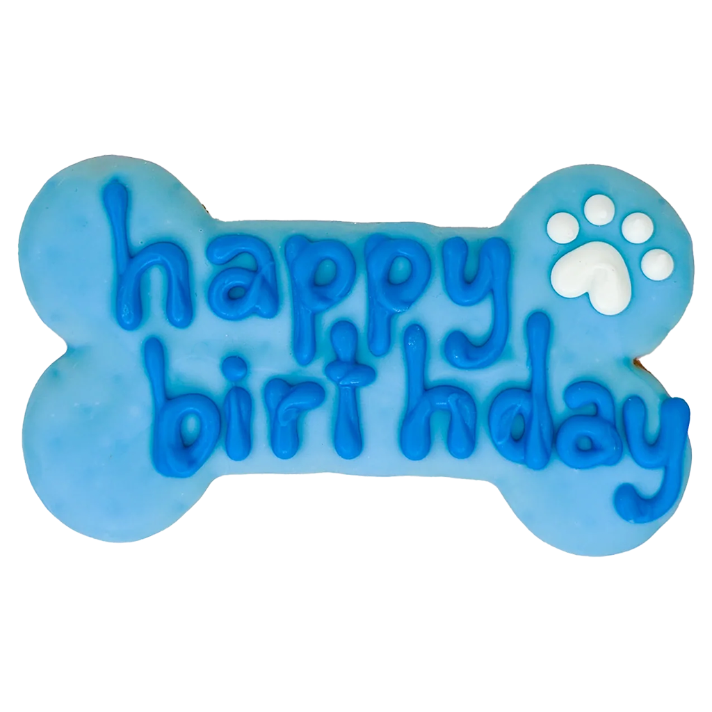 BOSCO AND ROXY'S HAPPY BIRTHDAY BONE BLUE 6&quot;