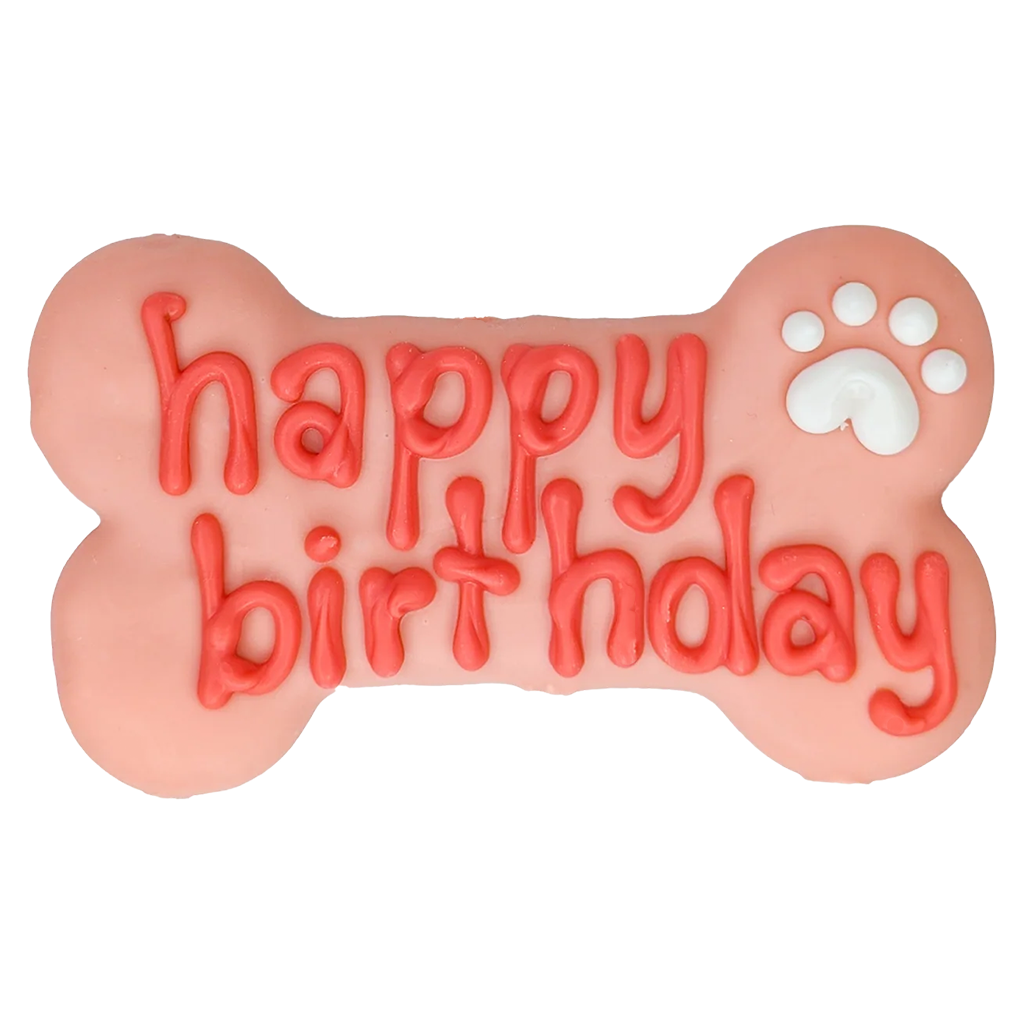 BOSCO AND ROXY'S HAPPY BIRTHDAY BONE PINK 6&quot;