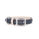 DMB - MY FAMILY HERMITAGE COLLAR LEATHER BLUE &amp; CREAM LRG 42-50CM