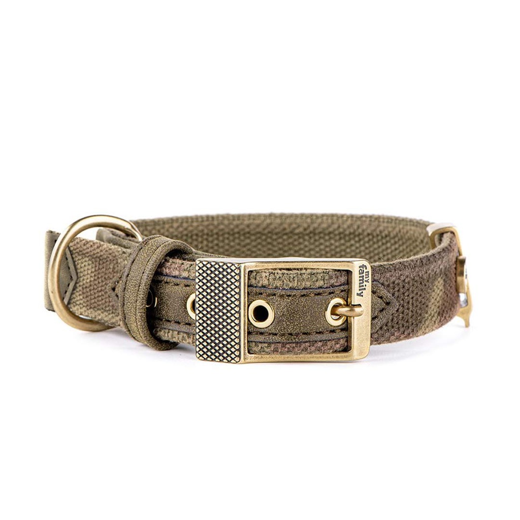 MY FAMILY WEST POINT COLLAR MILITARY GRN 2XL 49-59CM