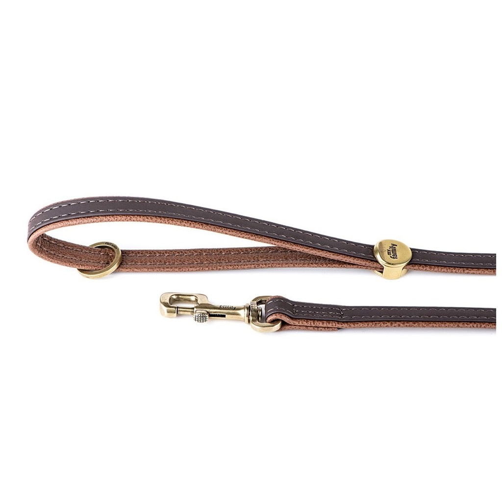 DMB - MY FAMILY BILBAO LEASH FAUX LEATHER BRN