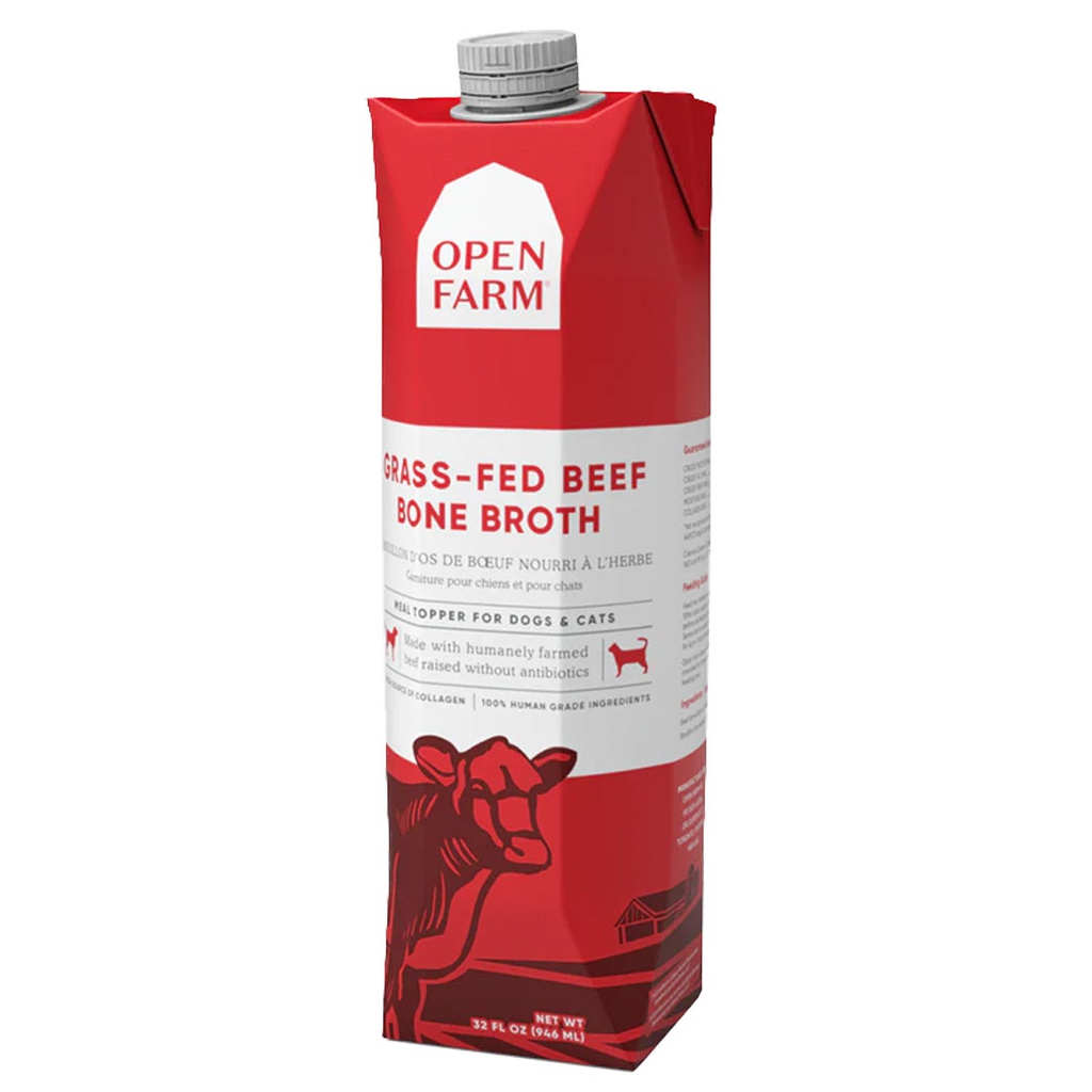 OPEN FARM GRASS-FED BEEF BONE BROTH FOR DOGS & CATS 32OZ