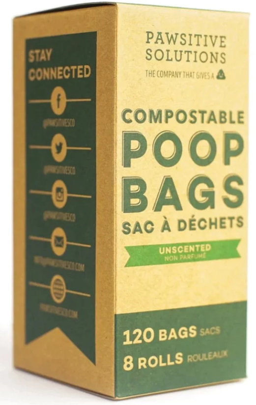PAWSITIVE SOLUTIONS BPI-CERTIFIED COMPOSTABLE POOP BAGS (120PK)