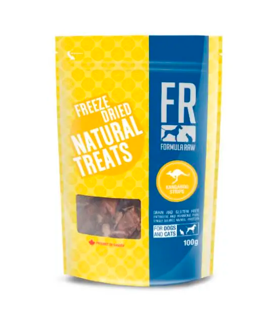 FORMULA RAW DOG KANGAROO STRIPS TREATS 100G