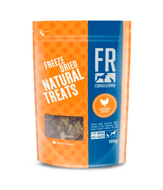 FORMULA RAW DOG CHICKEN STRIPS TREATS 100G