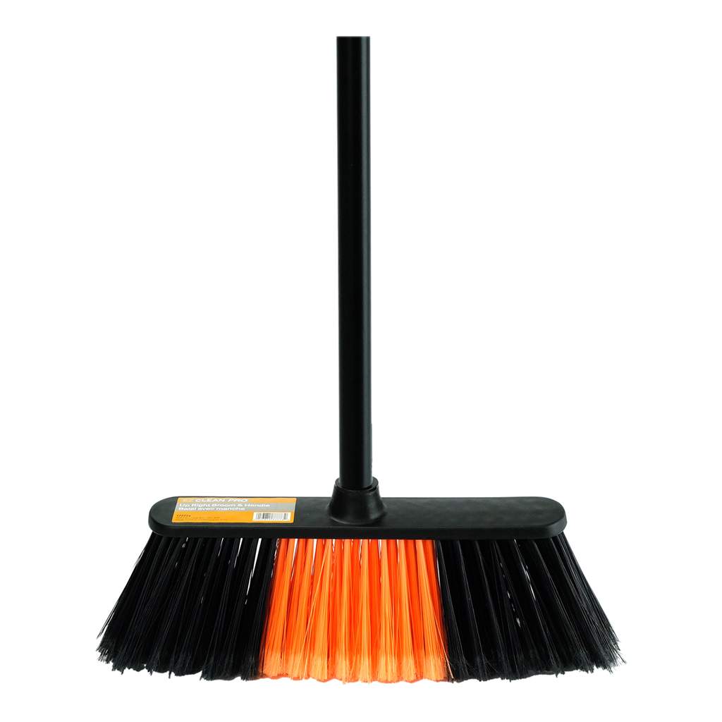 EZ CLEAN PRO UPRIGHT BROOM 13" & METAL HANDLE
