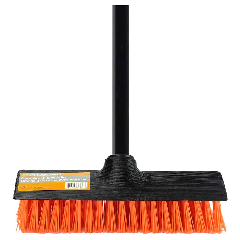 EZ CLEAN PRO DECK BRUSH 9-1/4" & METAL HANDLE