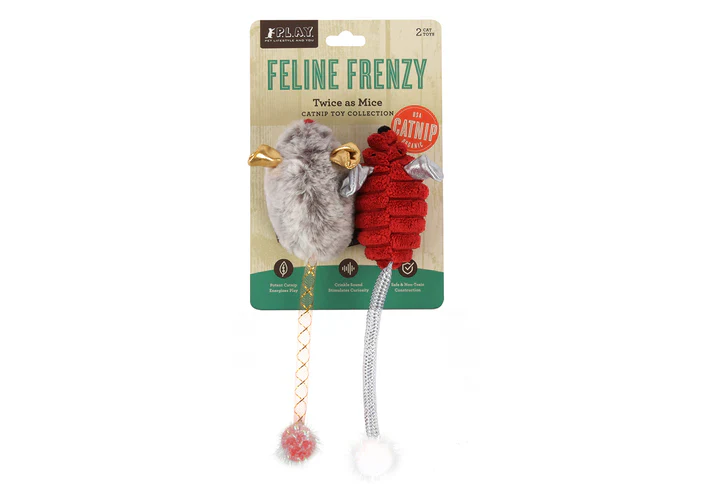 P.E.T. CAT HOLIDAY TWICE AS MICE CATNIP FELINE FRENZY (2PK) XMAS 2026