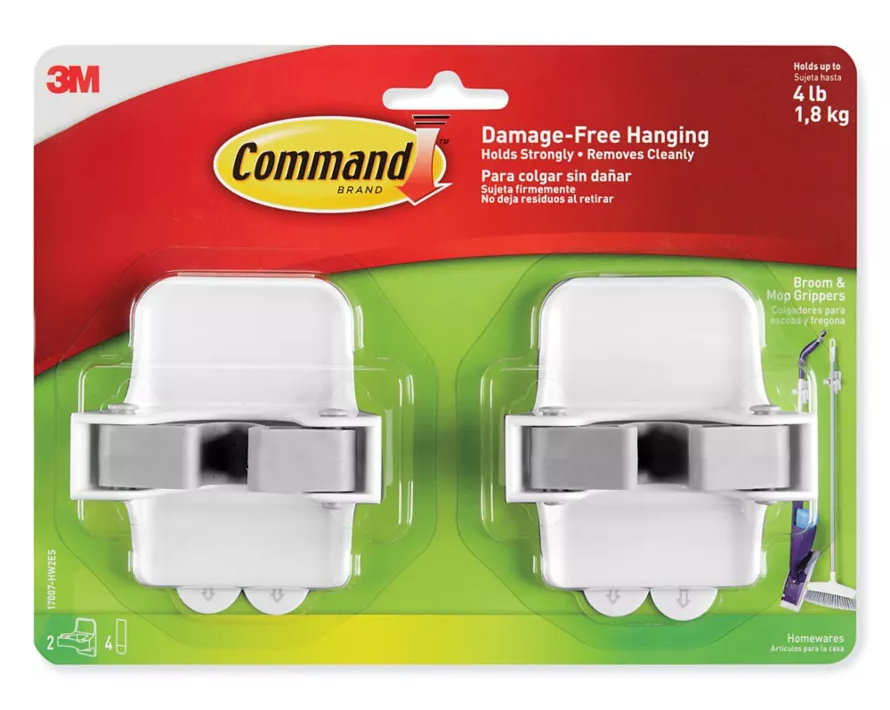 COMMAND 17007-ES BROOM GRIPPER LARGE GRAY/WHITE