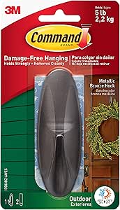 COMMAND 17083BZ-AWES PLASTIC ADHESIVE HOOK BRONZE