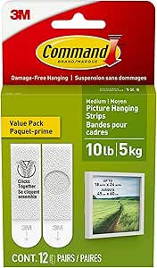 COMMAND 17204-12ES PICTURE HANGING STRIP MEDIUM WHITE