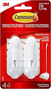 COMMAND 17068C WIRE HOOK PLASTIC WHITE MEDIUM