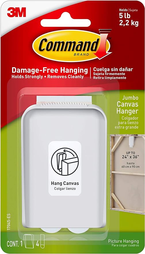 COMMAND 17045-ES CANVAS PICTURE HANGER WHITE JUMBO