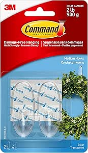 COMMAND 17091CLR-C PLASTIC HOOK MEDIUM CLEAR