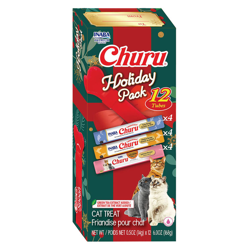 INABA CHURU HOLIDAY PACK W CHURU SPOON (12PK) XMAS 2025