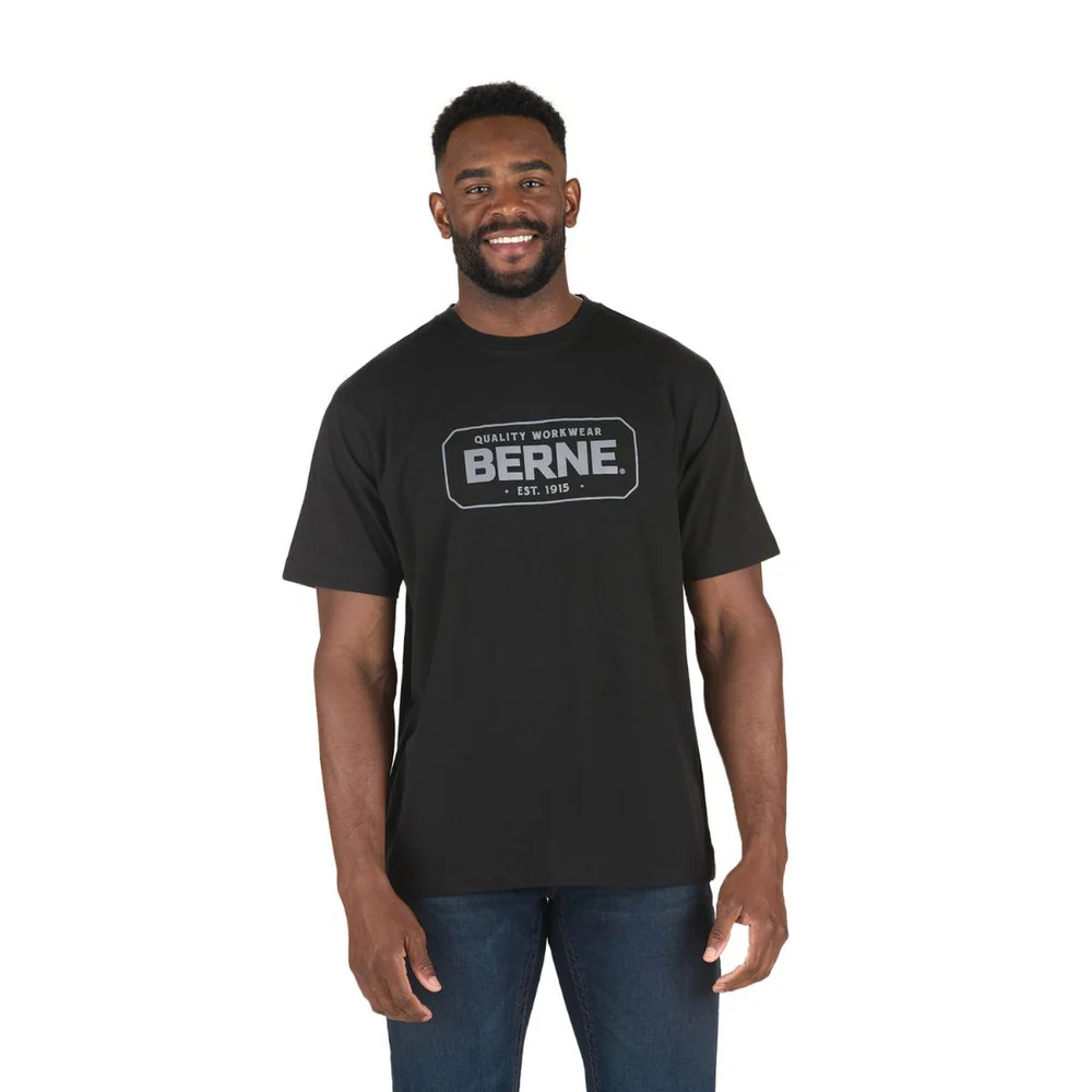 BERNE MENS SHORT SLEEVE GRAPHIC TEE BLACK (L)