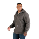 BERNE MENS GRID FLEECE-LINED FULL ZIP HOODED SWEATSHIRT GRAPHITE (M)