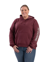 BERNE WOMENS SIGNATURE SLEEVE HOODED PULLOVER SANGRIA (M)