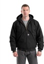 BERNE MENS NYLON INSULATED WATERPROOF HOODED JACKET BLACK (M)